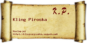 Kling Piroska névjegykártya