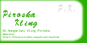 piroska kling business card